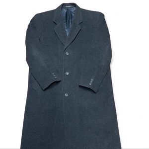 Vintage Silver Cloud Cashmere Blend Overcoat Mens Wool Gray Dress Coat Italy 44L